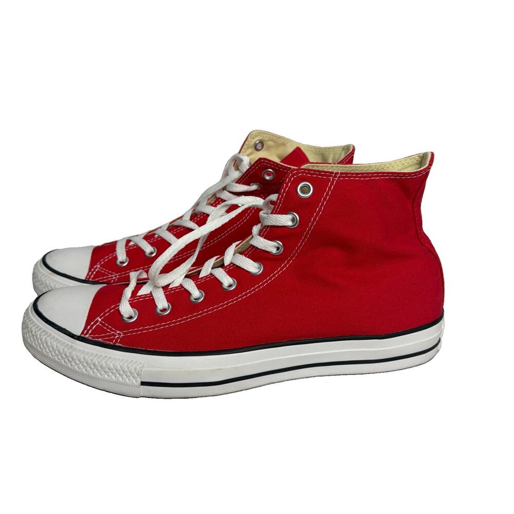 Converse Chuck Taylor All Star High Top Red Canvas Sneakers Size 12